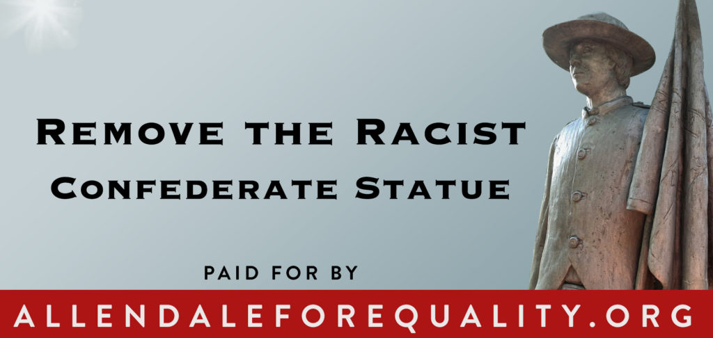 Allendale Billboard - Remove the Racist Confederate Statue